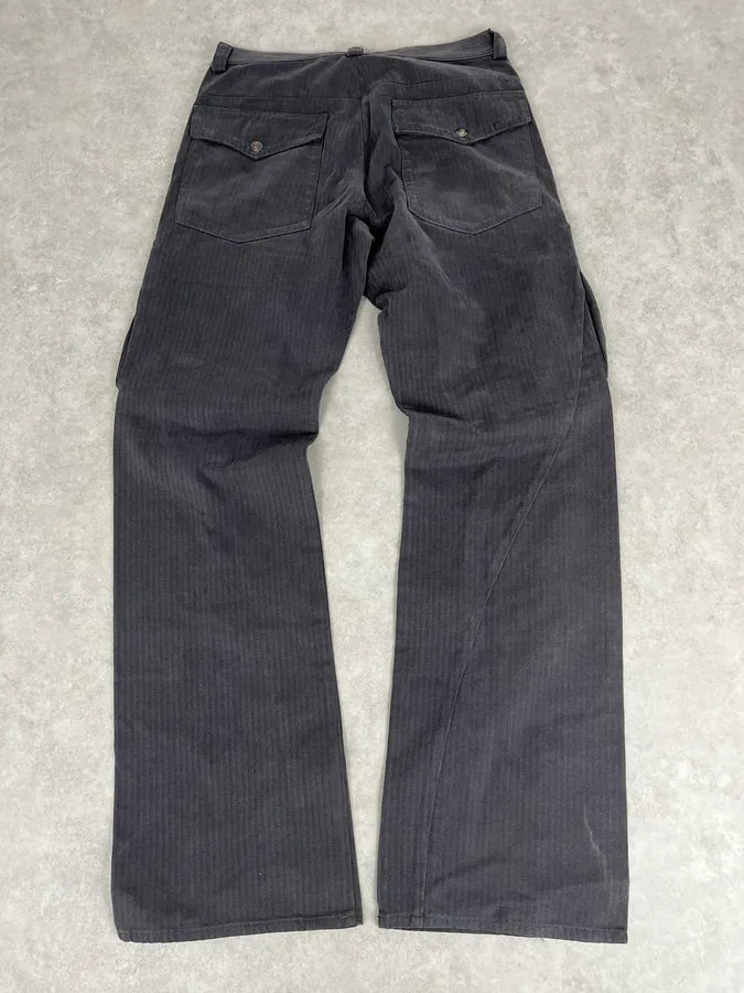 AW2005 Cavalli Grey Cargo Striped Pants fflbXzF 4