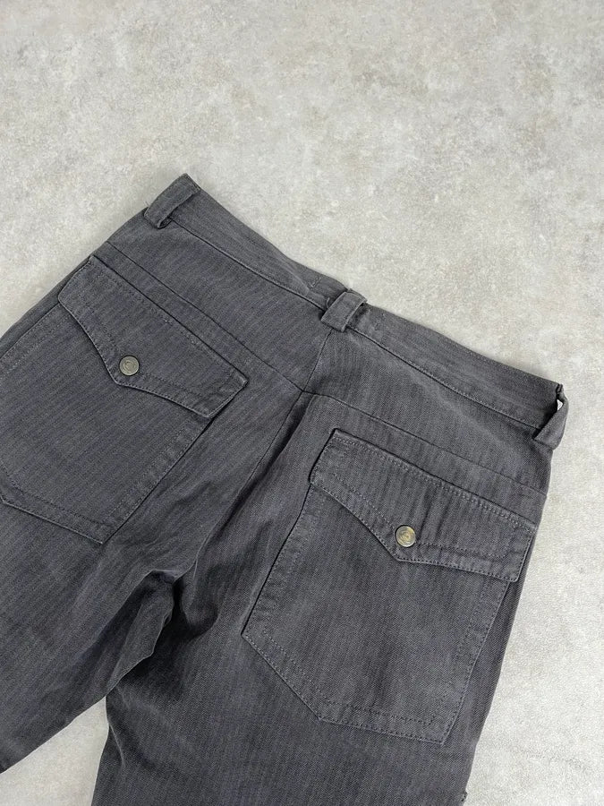 AW2005 Cavalli Grey Cargo Striped Pants fflbXzF 7