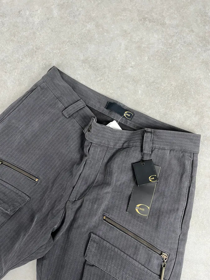 AW2005 Cavalli Grey Cargo Striped Pants fflbXzF 6