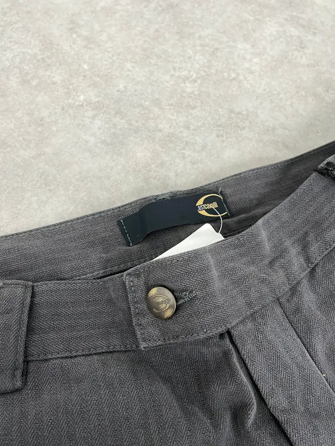 AW2005 Cavalli Grey Cargo Striped Pants fflbXzF 9
