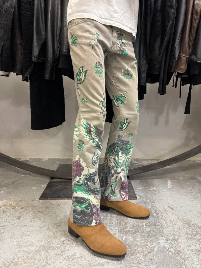 AW2004 Cavalli Grey Eagle Snake Battle Pants IlZWUdk 1