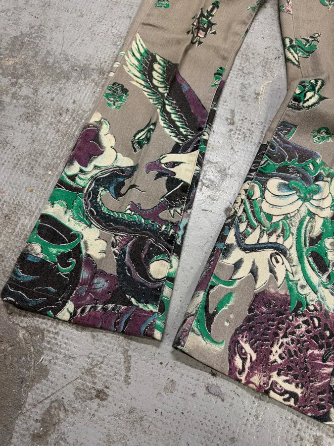 AW2004 Cavalli Grey Eagle Snake Battle Pants (XS/S) IlZWUdk 6