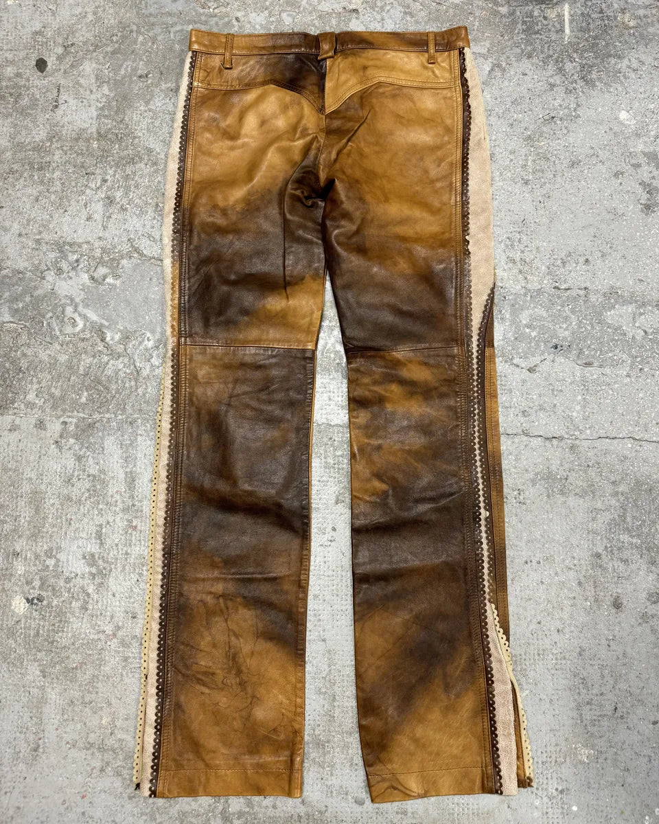 AW2004 Cavalli Marble Cow-Boy Leather Pants (S/M) 2