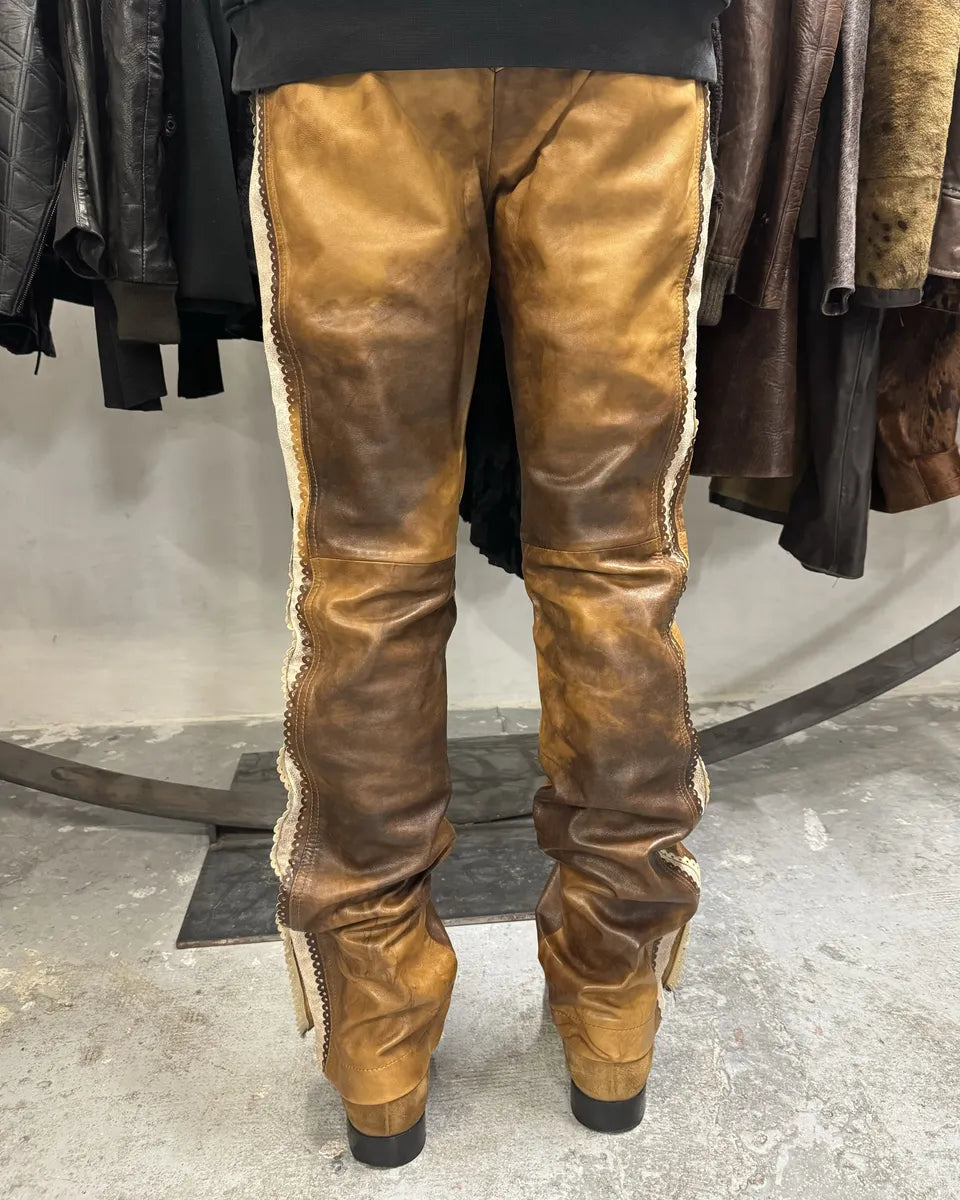 AW2004 Cavalli Marble Cow-Boy Leather Pants (S/M) 3