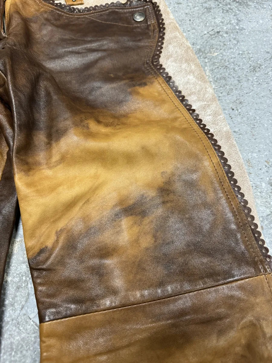 AW2004 Cavalli Marble Cow-Boy Leather Pants (S/M) 6