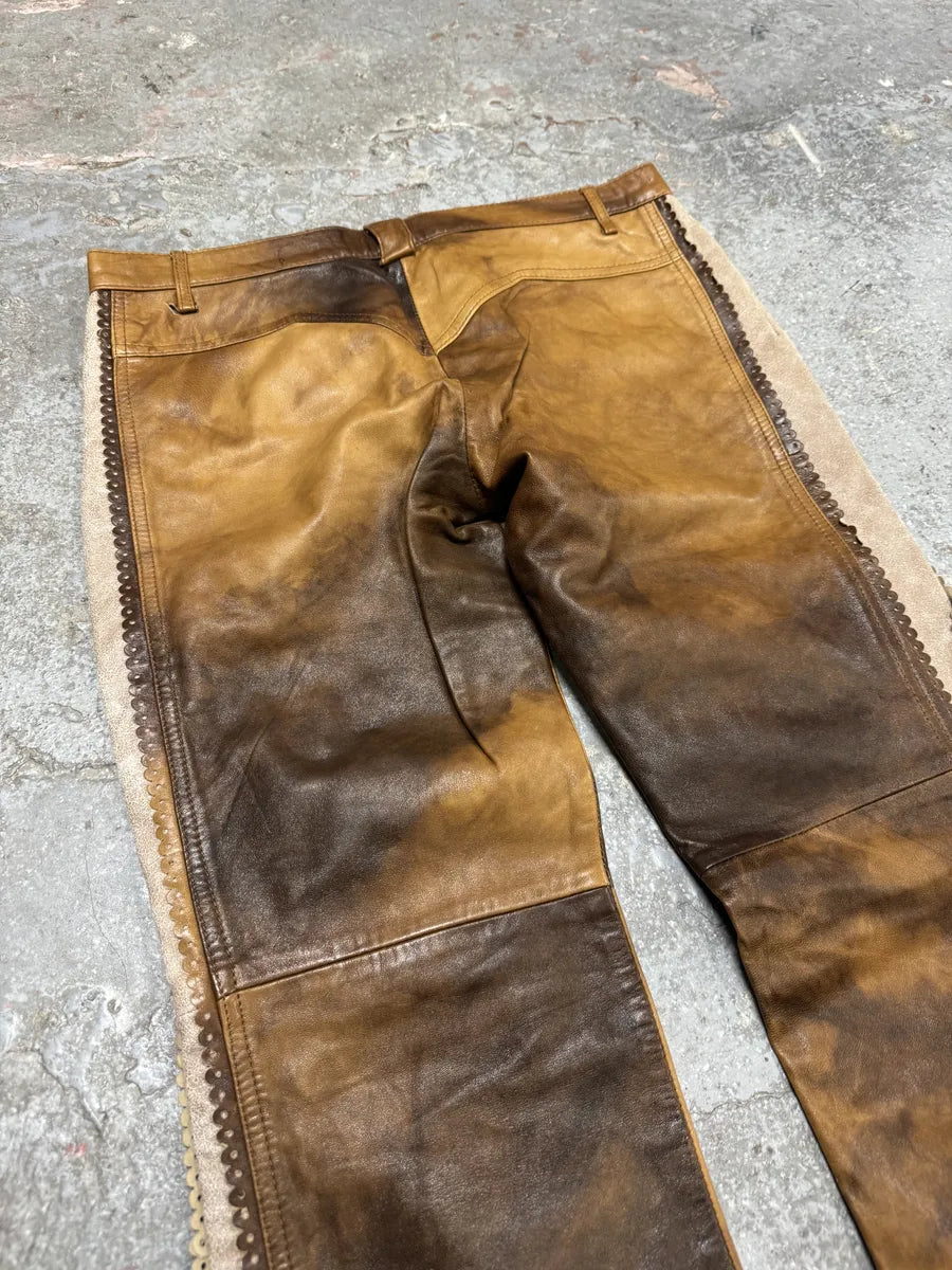 AW2004 Cavalli Marble Cow-Boy Leather Pants (S/M) 9