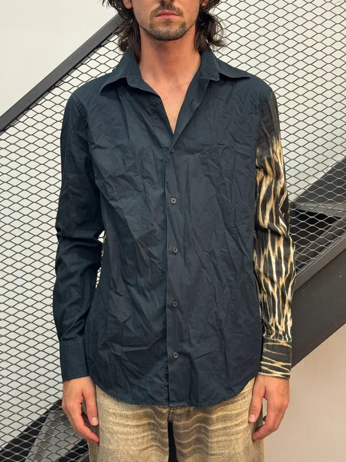 AW2004 Cavalli Dark Navy Fire Magma Shirt zZNPgjO 1