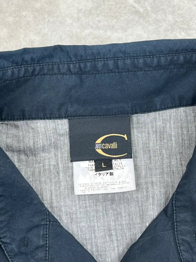 AW2004 Cavalli Dark Navy Fire Magma Shirt zZNPgjO 9