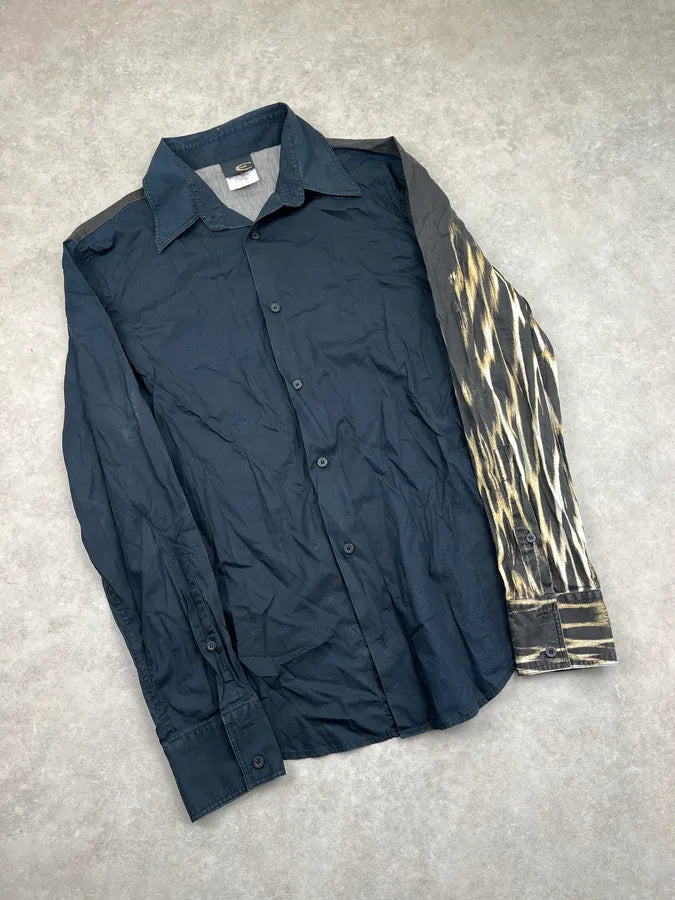 AW2004 Cavalli Dark Navy Fire Magma Shirt zZNPgjO 5