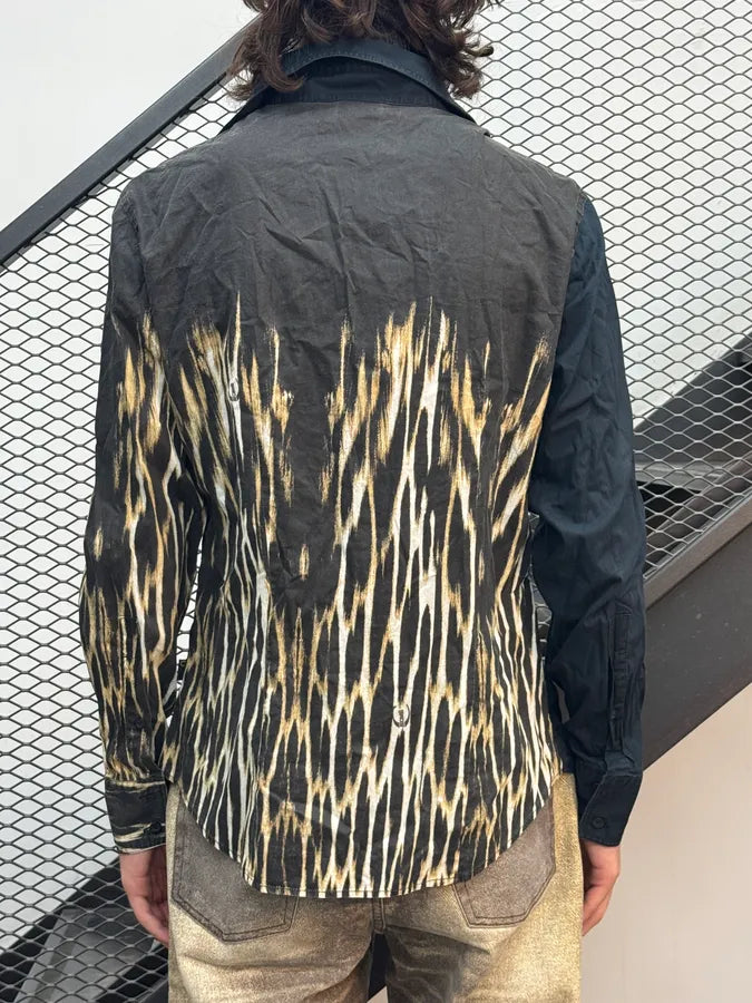 AW2004 Cavalli Dark Navy Fire Magma Shirt zZNPgjO 2