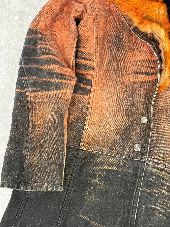 AW2004 Cavalli Sunset Long Fur Collar Jacket OSYjXdy 7