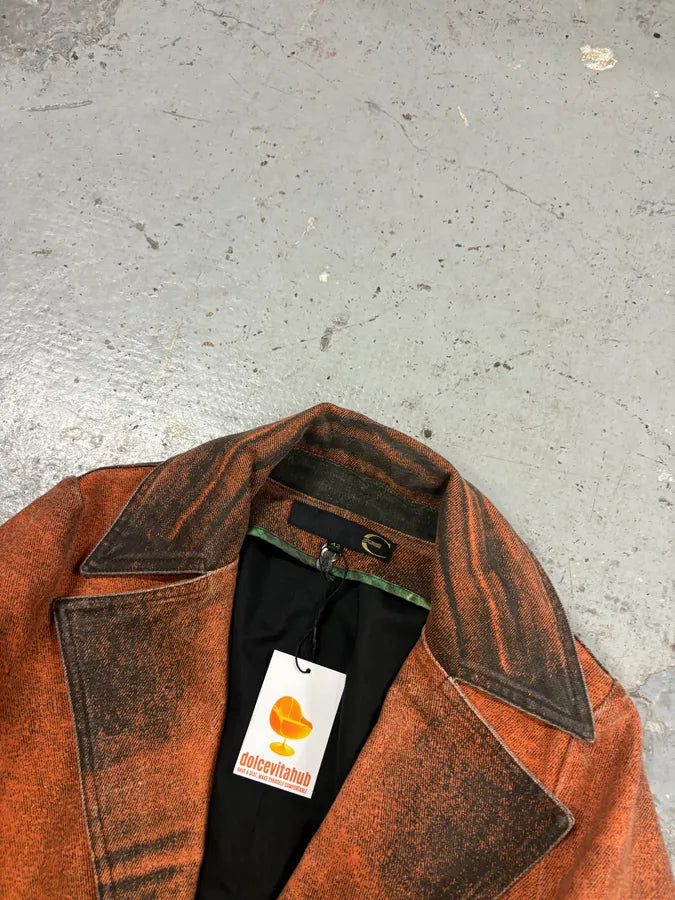 AW2004 Cavalli Sunset Orange Faded Trench Coat TpLWlQW 3