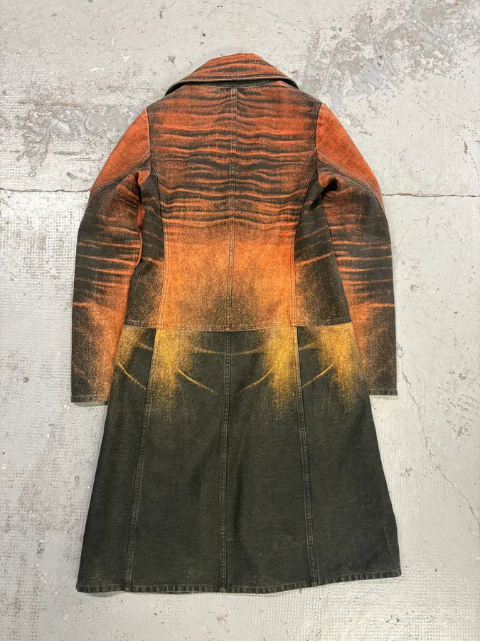 AW2004 Cavalli Sunset Orange Faded Trench Coat TpLWlQW 4