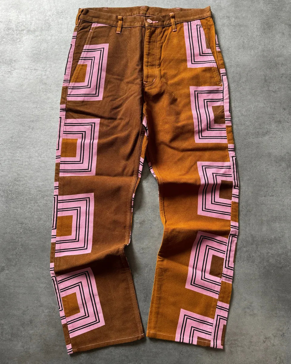AW2004 Comme des Garçons Homme Plus Pink Geometrical Camel Pants PaQjUAc 3