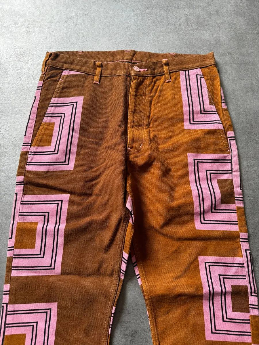 AW2004 Comme des Garçons Homme Plus Pink Geometrical Camel Pants PaQjUAc 8
