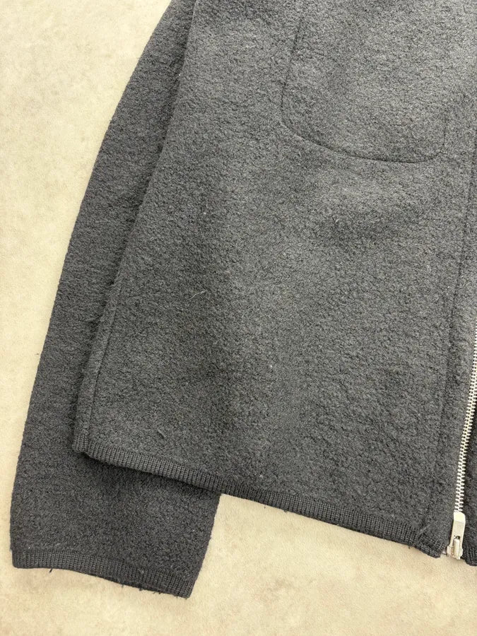 AW2004 CP Company Black Wool Hooded Zip-up Jacket ovlmZqE 7