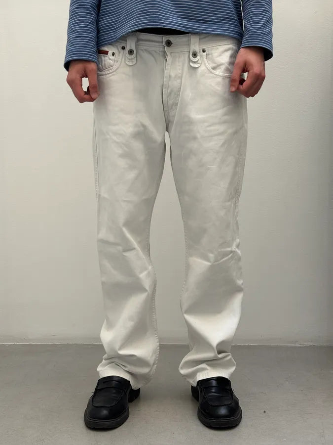 AW2004 Dolce & Gabbana Archive Winner White Denim Jeans  LNiUUbX 1