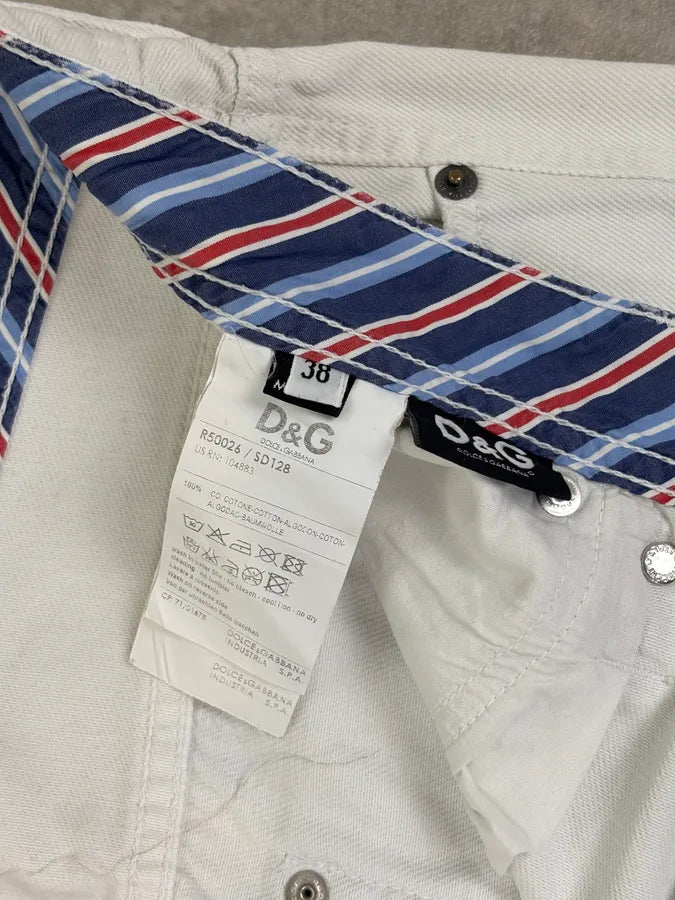 AW2004 Dolce & Gabbana Archive Winner White Denim Jeans  LNiUUbX 10