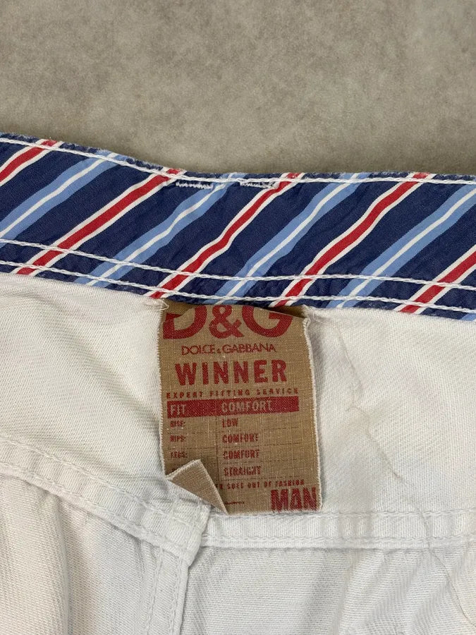 AW2004 Dolce & Gabbana Archive Winner White Denim Jeans  LNiUUbX 11