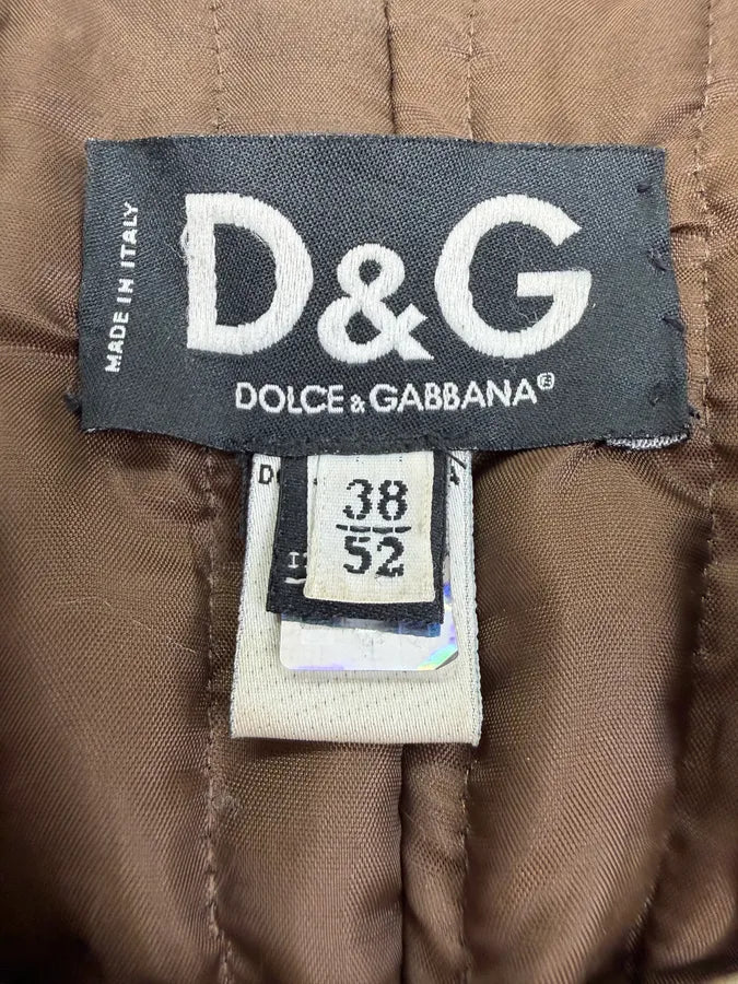AW2004 Dolce & Gabbana Beige Cafe Racer Biker Jacket WppLNhi 13
