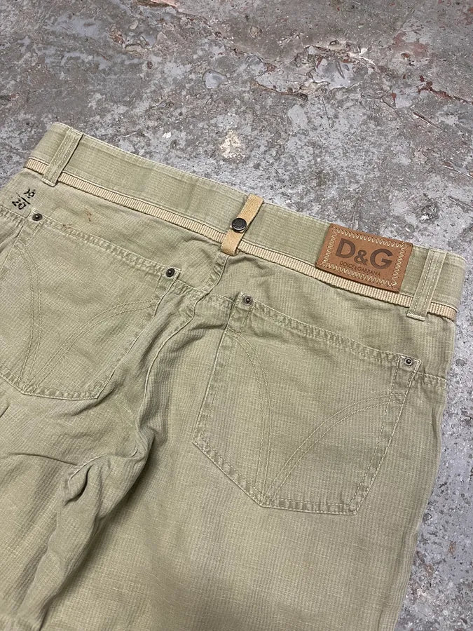 AW2004 Dolce & Gabbana Beige Cargo Military Recycled Pants (L) TRCygNZ 9