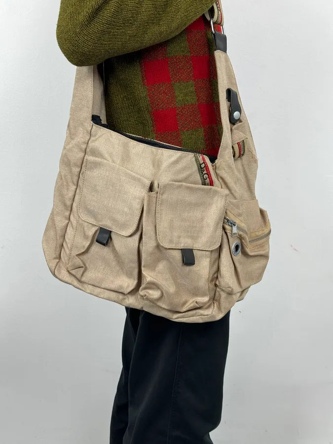 AW2004 Dolce & Gabbana Beige Cargo Shoulder Bag omkJcds 0
