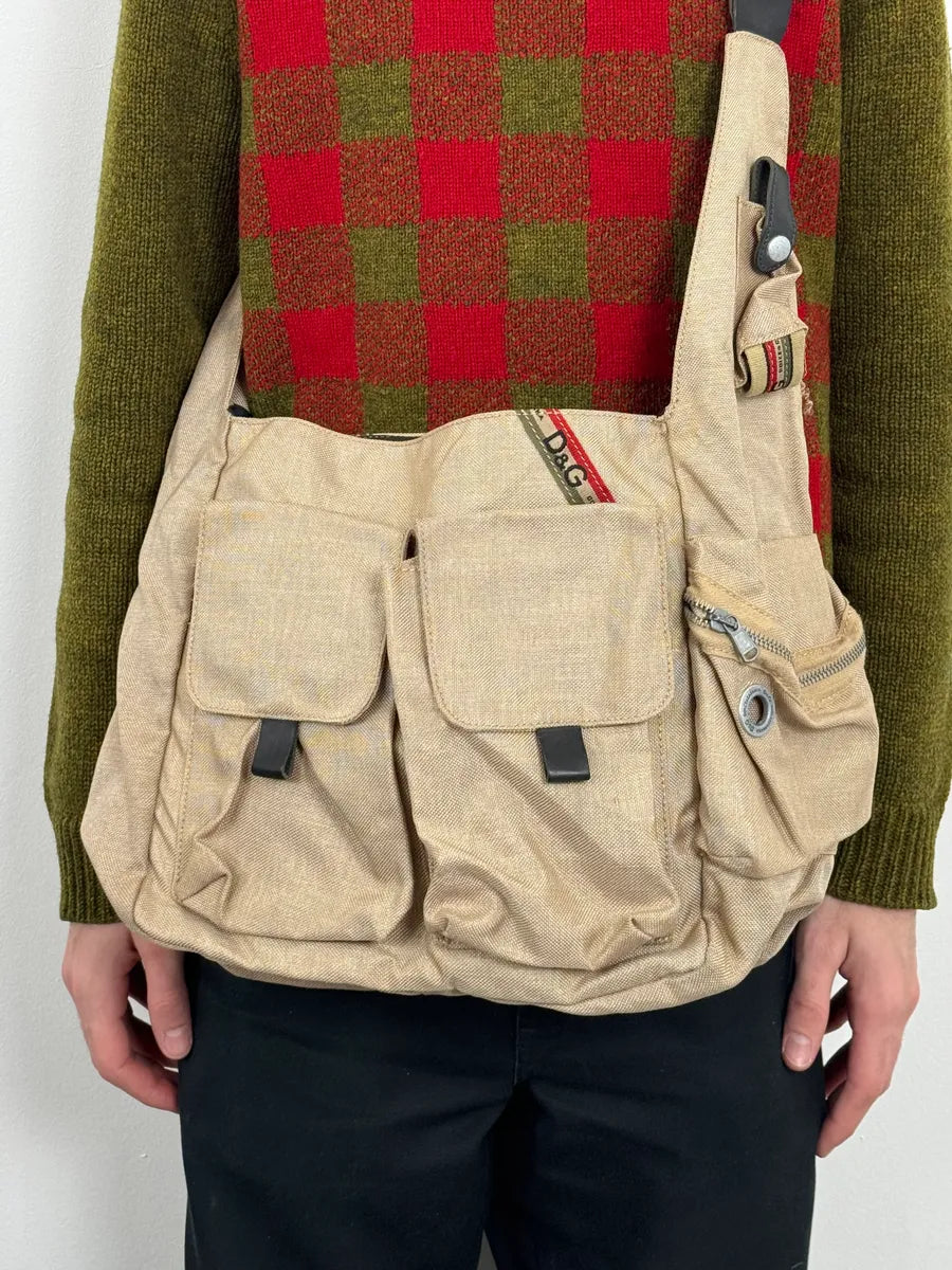 AW2004 Dolce & Gabbana Beige Cargo Shoulder Bag omkJcds 1