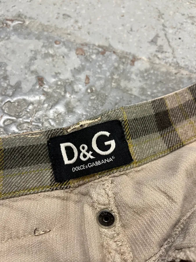 AW2004 Dolce & Gabbana Beige Corduroy Multi-Pocket Cargo Pants riMEevq 10