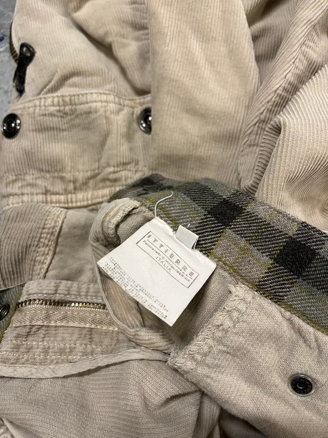 AW2004 Dolce & Gabbana Beige Corduroy Multi-Pocket Cargo Pants riMEevq 11