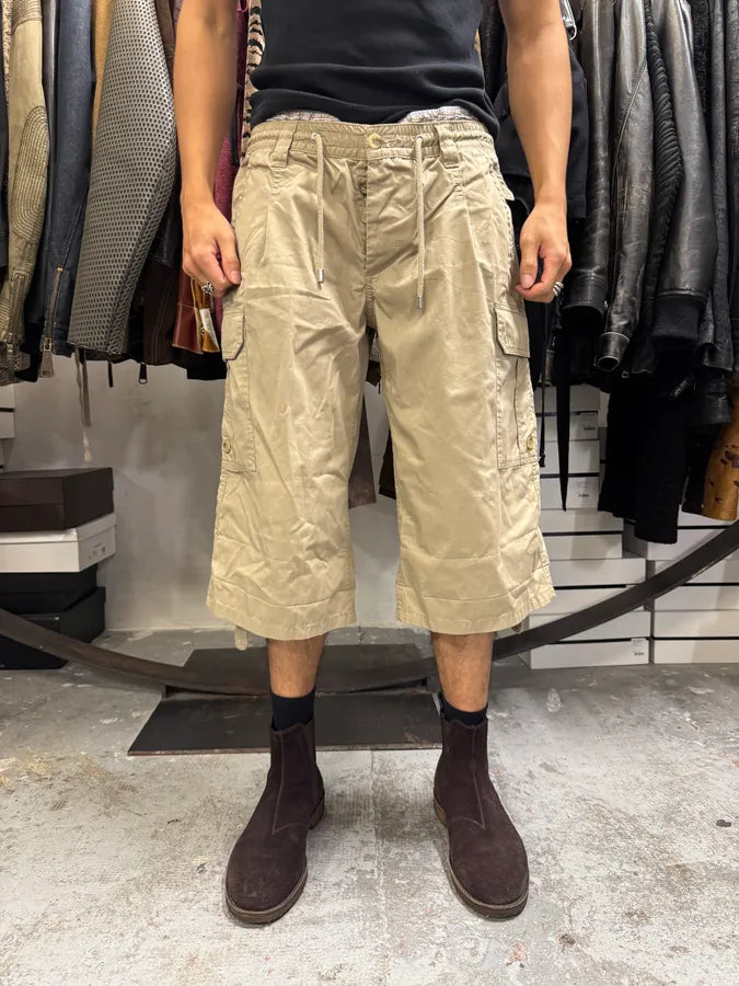 AW2004 Dolce & Gabbana Beige Double Waisted Cargo Shorts JUCJhYi 1