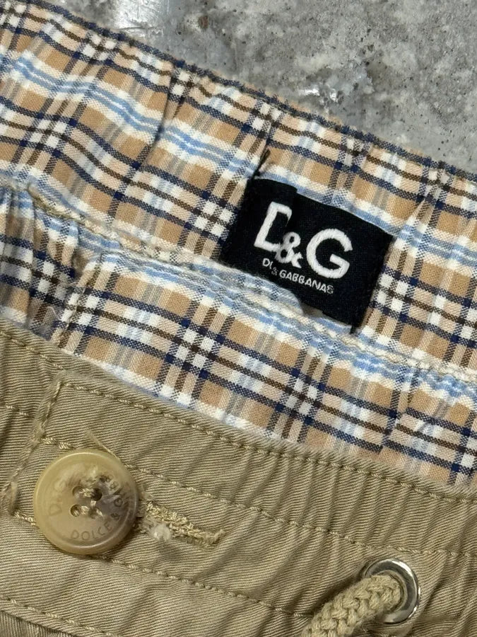 AW2004 Dolce & Gabbana Beige Double Waisted Cargo Shorts JUCJhYi 5