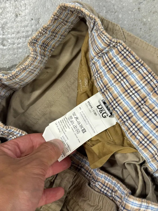 AW2004 Dolce & Gabbana Beige Double Waisted Cargo Shorts JUCJhYi 8