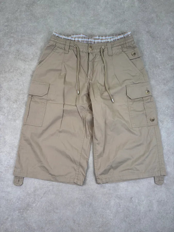 AW2004 Dolce & Gabbana Beige Long Cargo Shorts IgMGxzF 0