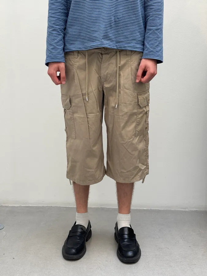 AW2004 Dolce & Gabbana Beige Long Cargo Shorts IgMGxzF 1