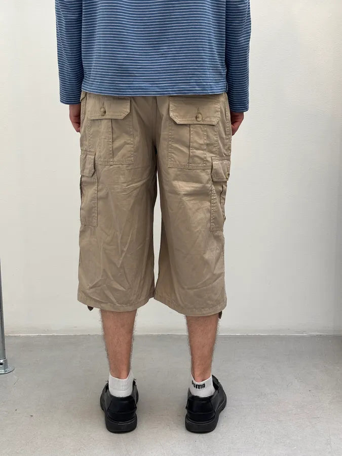 AW2004 Dolce & Gabbana Beige Long Cargo Shorts IgMGxzF 3