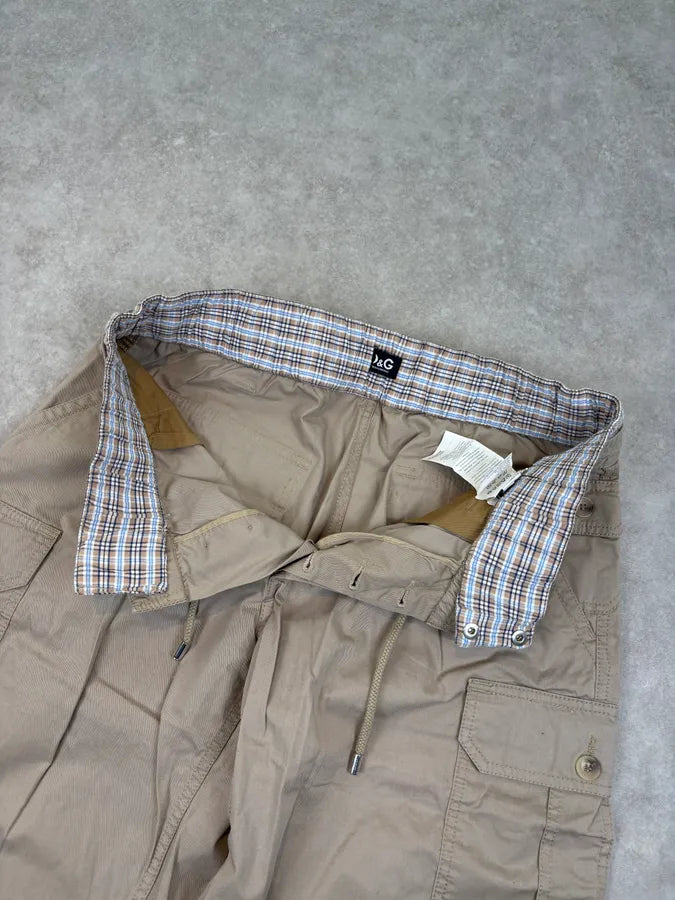 AW2004 Dolce & Gabbana Beige Long Cargo Shorts IgMGxzF 8