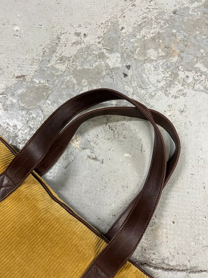 AW2004 Dolce & Gabbana Beige Velvet & Brown Leather Daily Bag (OS) 3