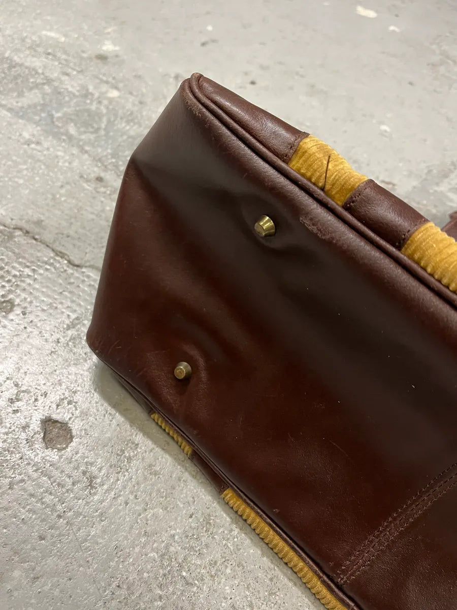 AW2004 Dolce & Gabbana Beige Velvet & Brown Leather Daily Bag (OS) 5