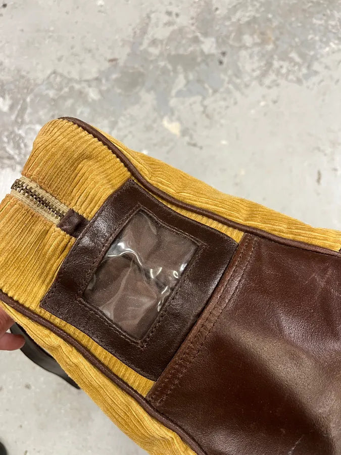 AW2004 Dolce & Gabbana Beige Velvet & Brown Leather Daily Bag (OS) 8