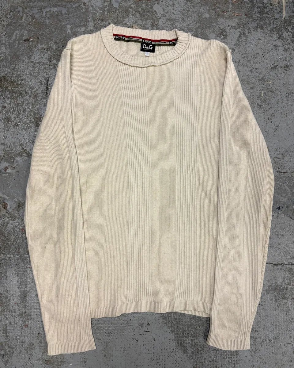 AW2004 Dolce & Gabbana Beige Wool Sweater oQkxdep 0