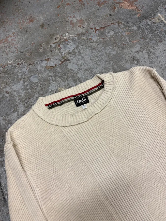 AW2004 Dolce & Gabbana Beige Wool Sweater oQkxdep 4