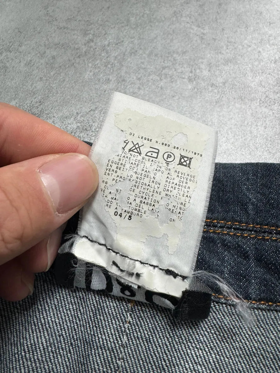 AW2004 Dolce & Gabbana Biker Hybrid Leather Lines Denim Jacket GlXmdOS 11