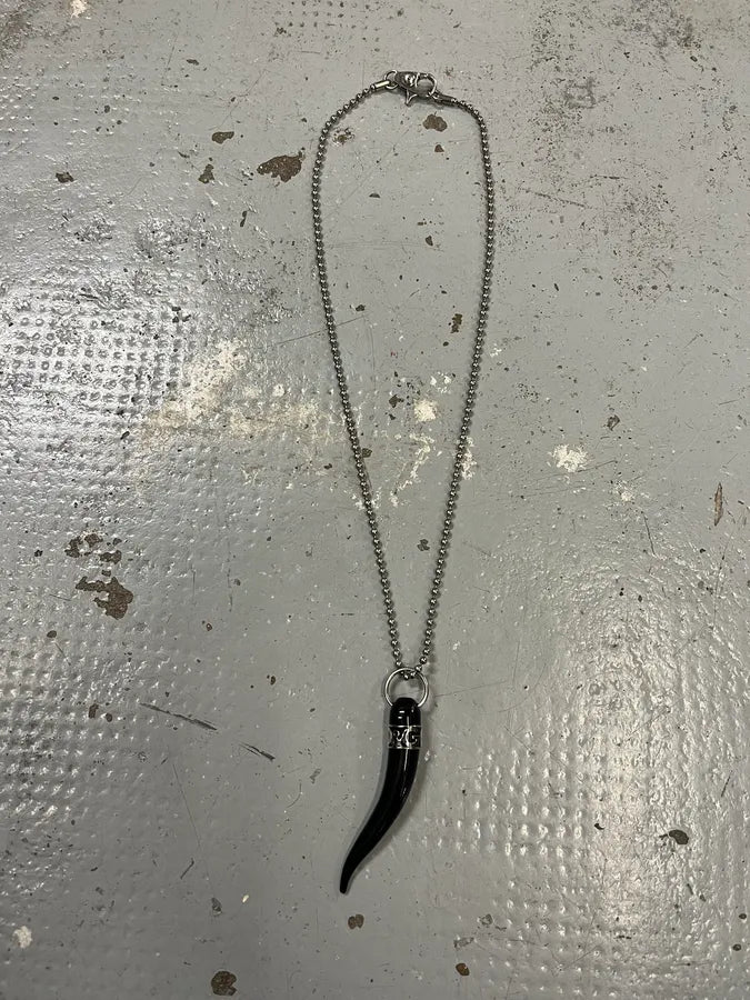 AW2004 Dolce & Gabbana Black Tooth Ball Chain Necklace NsOYBlZ 0