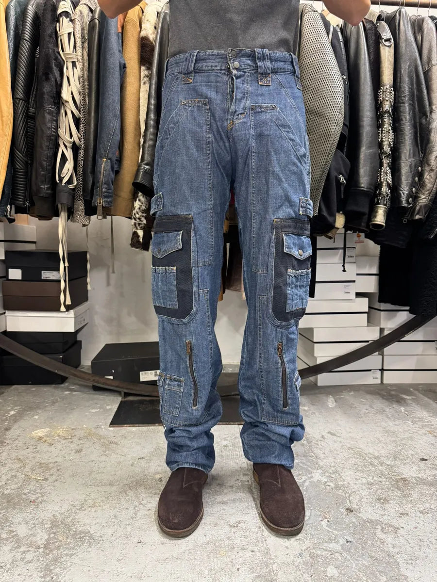 AW2004 Dolce & Gabbana Blue Cargo Denim Jeans lqUEKVV 0