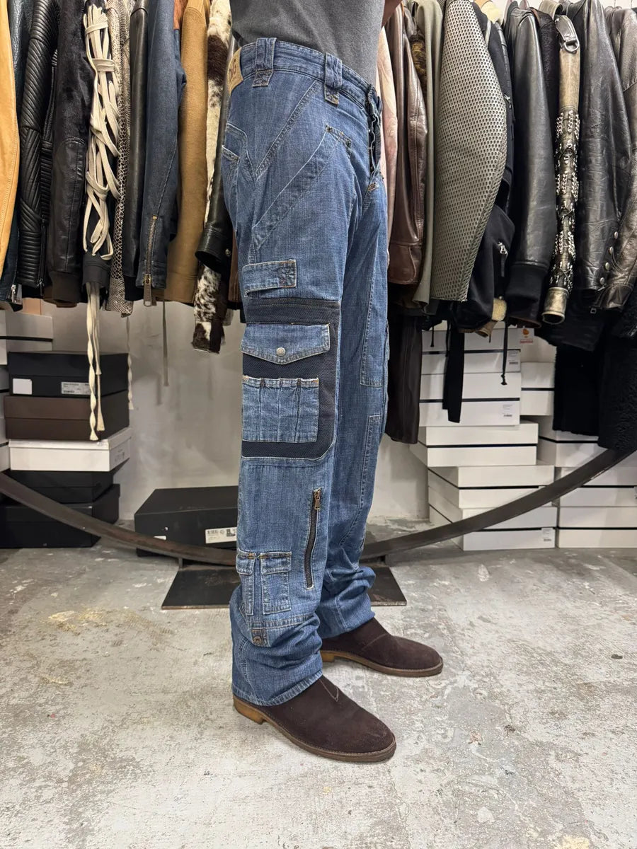 AW2004 Dolce & Gabbana Blue Cargo Denim Jeans lqUEKVV 1