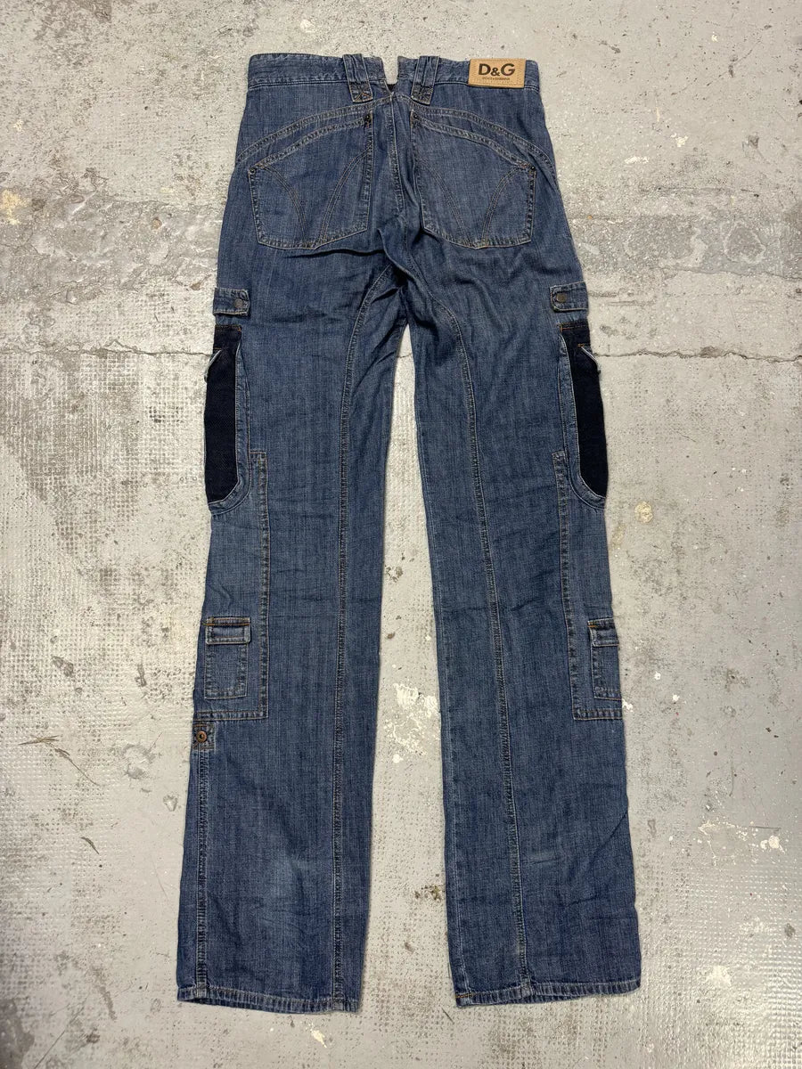 AW2004 Dolce & Gabbana Blue Cargo Denim Jeans lqUEKVV 4