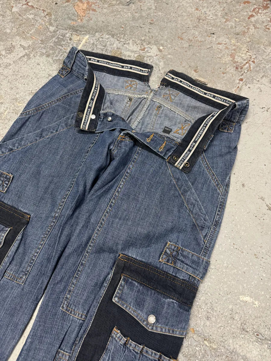 AW2004 Dolce & Gabbana Blue Cargo Denim Jeans lqUEKVV 9