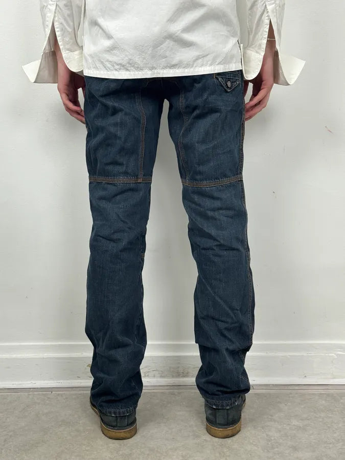 AW2004 Dolce & Gabbana Blue Denim Zip Multi-Pocket Jeans aKIYJQu 3