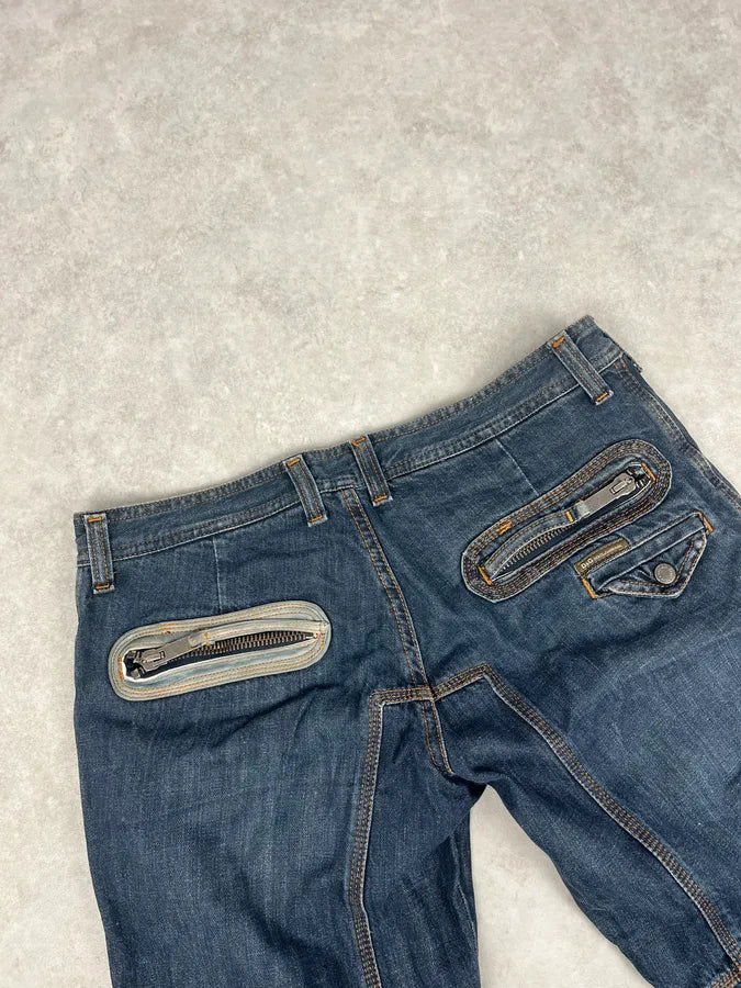 AW2004 Dolce & Gabbana Blue Denim Zip Multi-Pocket Jeans aKIYJQu 7