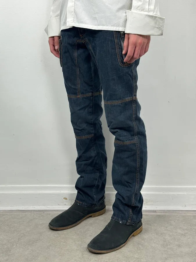 AW2004 Dolce & Gabbana Blue Denim Zip Multi-Pocket Jeans aKIYJQu 2